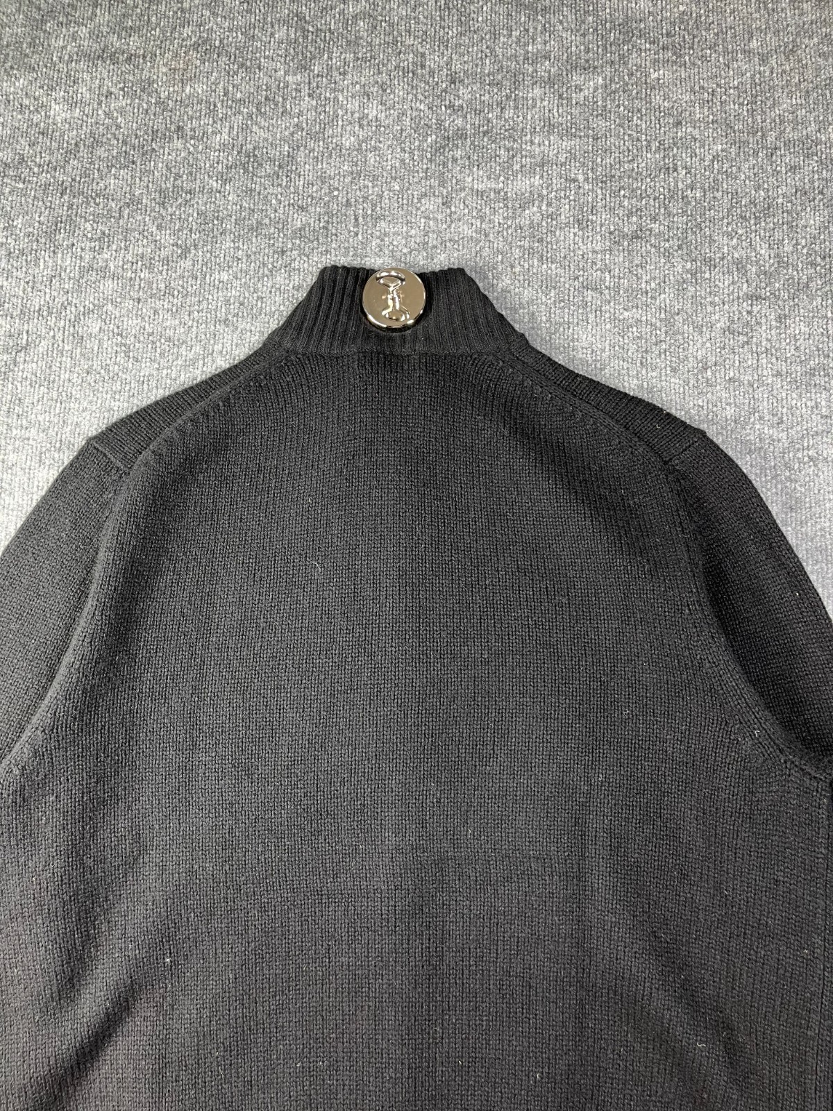 Brooks Brothers 346 Cardigan Sweater Mens Large Black Full Zip Tight Knit Ribbed thumbnail 10