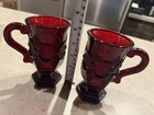 AVON 1876 CAPE COD RUBY RED SET of 5" FOOTED  COFFEE CUP  MUGS VINTAGE  — photo 2