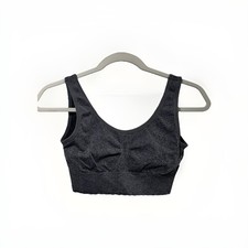 Sporty Seamless Racerback Bra, Breathable Comfort, Grey