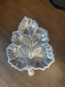 Vintage Aluminum Leaf Shaped Serving Dish