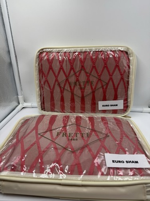 #ad #ad FRETTE Lux Helix Euro Sham 2 26x26 Coral Pink Origins $400 $119.99