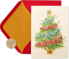 Christmas Cards Boxed 12-Count Tree with Holiday Ornaments Greeting Card Set 1