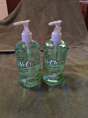 Two Bottles of We Clean Deep Clean Hand Soap Tea Tree and Aloe Vera 16.9 oz each