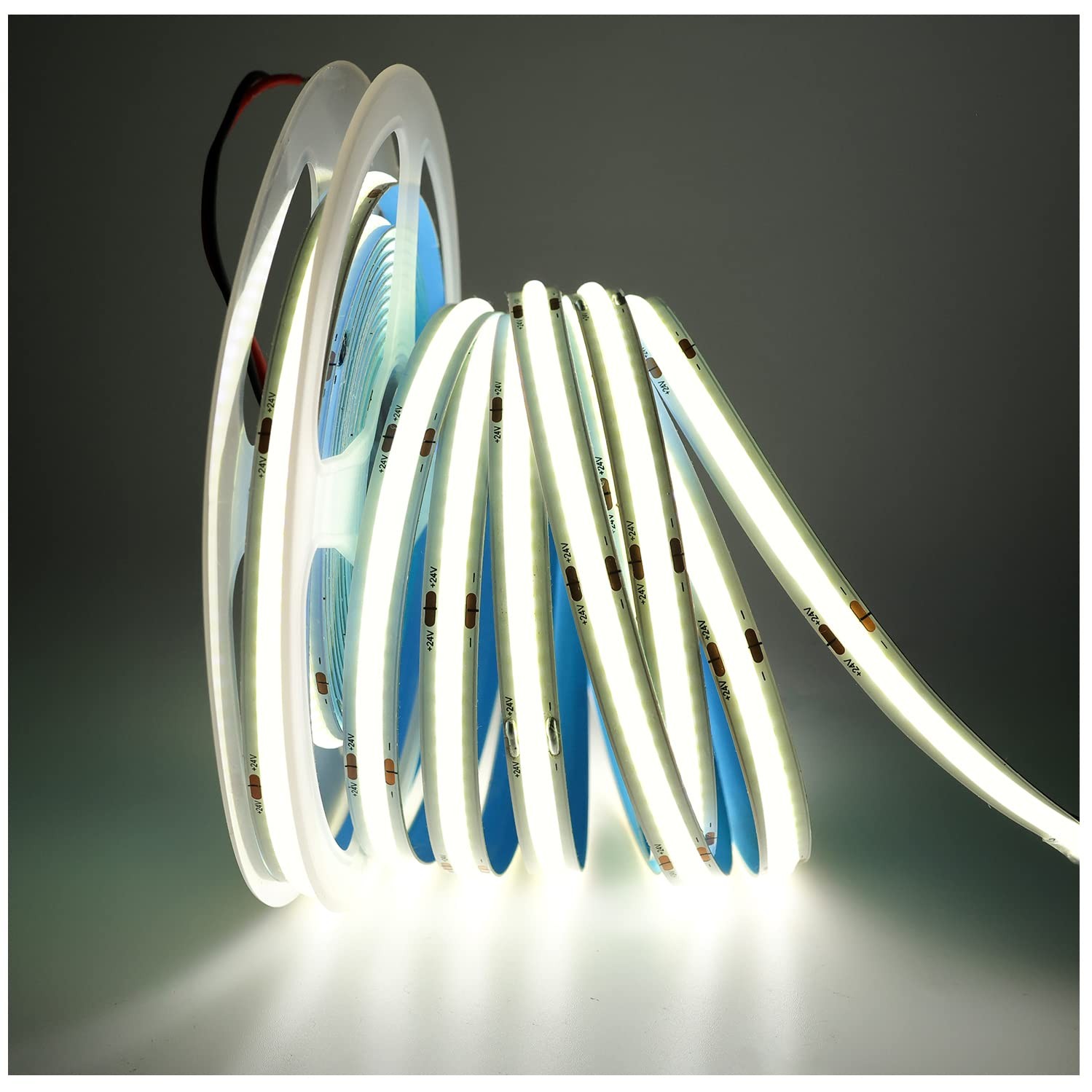 Bande LED COB 24V 5M haute densité 1600 LEDs pour un effet néon sans points sombres