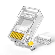 Cat6 RJ45 Connectors 2Piece Modular Plugs Solid Stranded UTP Cable 100 PCS