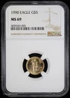 1990 $5 1/10 oz American Gold Eagle NGC MS 69 | Uncirculated UNC BU