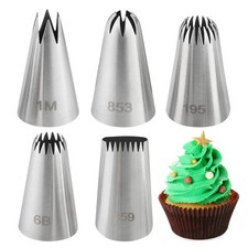 5 PCS Large Piping Tips Frosting Icing Cupcakes Cake Decorating Stainless Steel