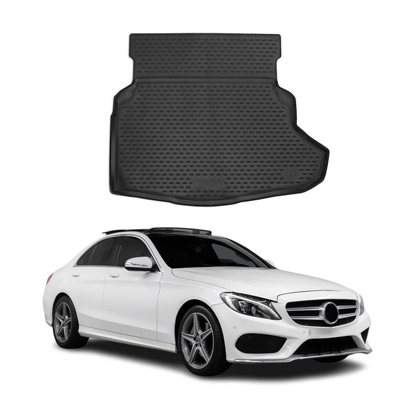 Kofferraummatte Kofferraumwanne FüR Mercedes C Klasse W205 2014-2021 Gummi TPE-image