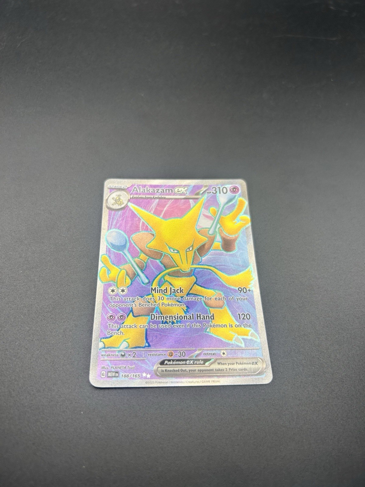 Pokémon Alakazam EX Holo Ultra Rare TCG Scarlet and Violet 151 Card 188/165