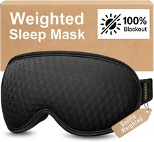 Blackout Weighted Eye Mask for Sleeping: 3D Contoured Gentle-Pressure Sleep Mask