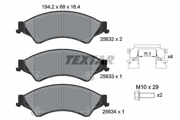 Textar 2563201 Bremsbelagsatz, Scheibenbremse FüR Ford Ford Usa Vw-image