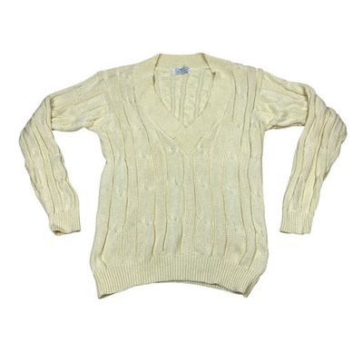 Vintage Chunky Aran Pullover Größe L V-Ausschnitt Arran Fischer Pullover