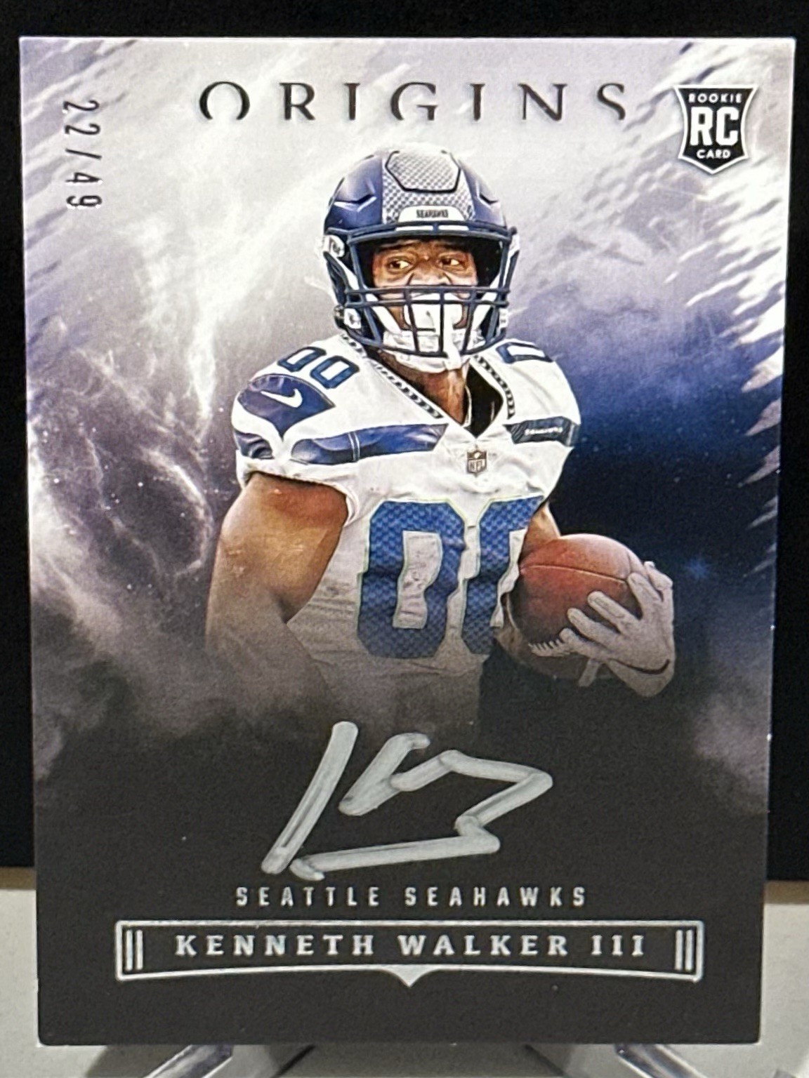 Kenneth Walker III Panini Origins Origins Autographs #OAUKWA Silver Ink