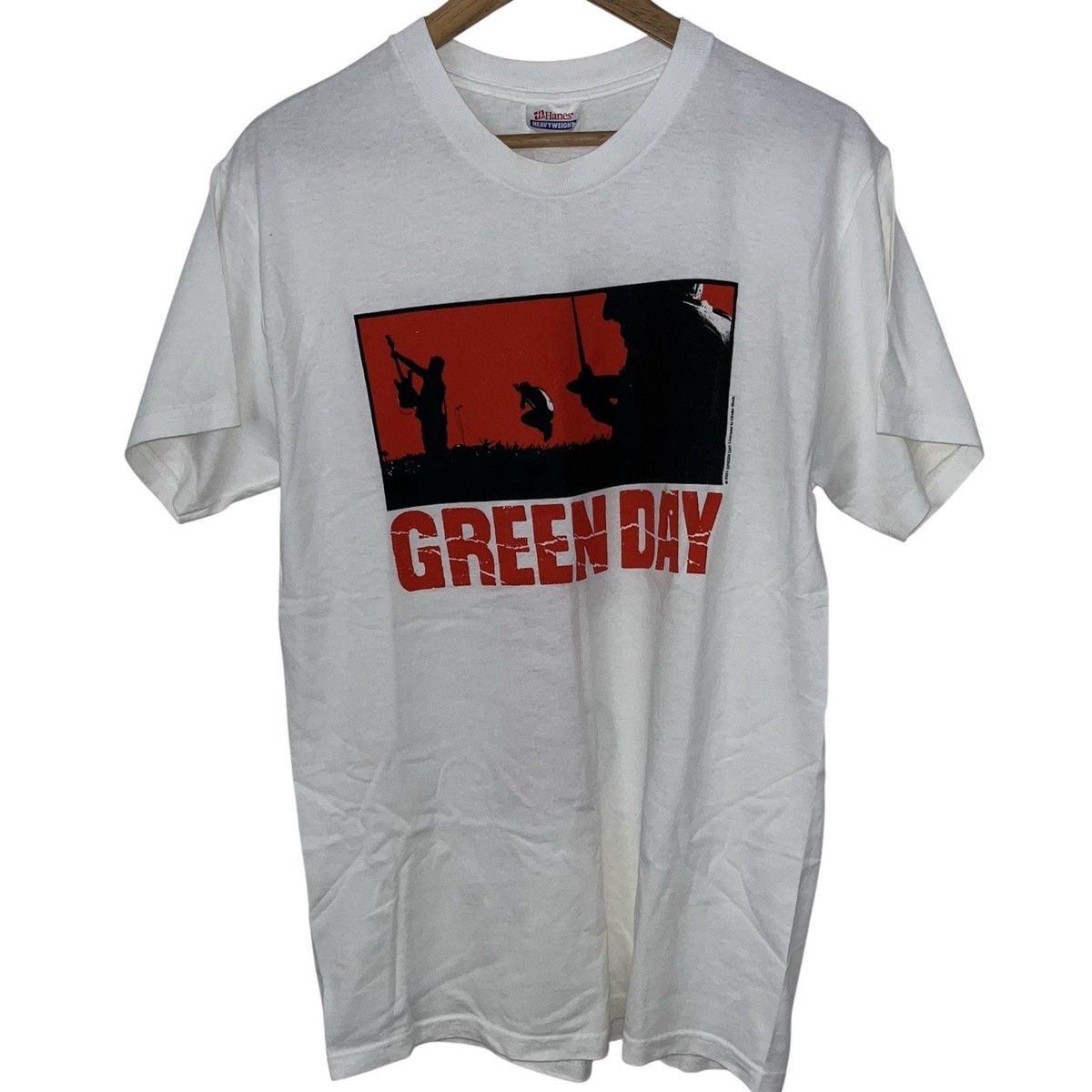 Vintage 00s 2001 Green Day Warning Tour T-Shirt, White, Medium