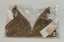 All You LIVELY Women's Brown Leopard Print Mesh Trim Bralette No Wire Bra Large