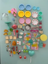 75 pieces Glitter Girls Party, play food Accessories Breakfast Set for 14" Dolls