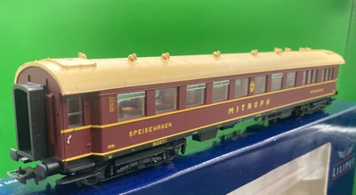 LILIPUT HO L382703 DINING CAR OF THE DRG ' MITROPA ' BURGUNDY/CREAM LIVERY - MIB - Image 1 of 4