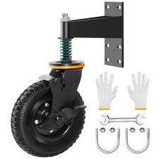 8"" Gate Wheels for Metal Tube Gate Swing Wooden Fence Gate, Spring-Loaded Ga...