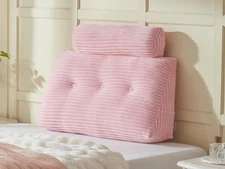 Headboard Wedge Pillow + A Long Neck Roll Pillow Body Pillow，Large Headboard ...