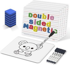 Magnetic Dry Erase Boards, 6 Pack 9 x12 Double Sided Portable Personal Small