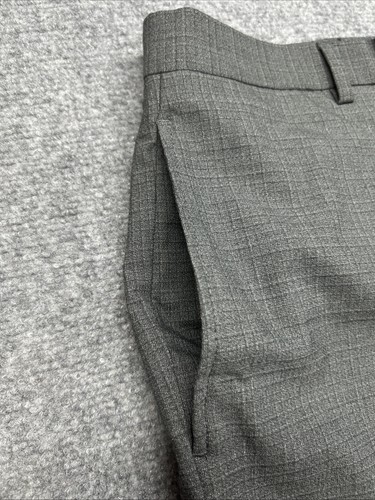 LRL Ralph Lauren Dress Pants Mens 34x30 Gray Check Stretch Flat Front Pockets - Picture 5 of 14