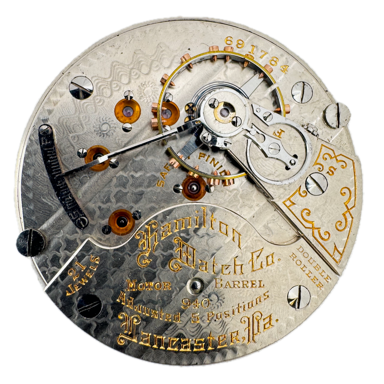 Antique 18s 1911 Hamilton 21j Mechanical Railroad Pocket Watch Movement 940 USA