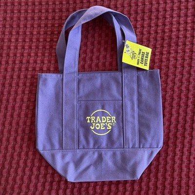 The Trader Joe's Mini Canvas Tote Bag Purple in Halloween design
