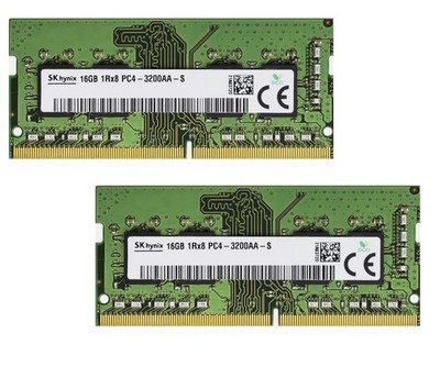 SK Hynix 32Gb 2x 16GB SODIMM DDR4 3200 PC4 1Rx16 HMAA2GS6CJR8N-XN