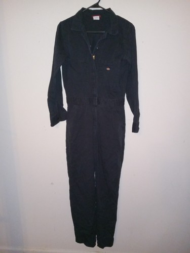 Dickies einfarbiger schwarzer langärmliger Herren-Overall Größe Small