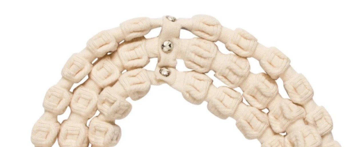 CHANEL Scarf 2013 Wool Multirow necklace Neck Warmer Button Closure image 3