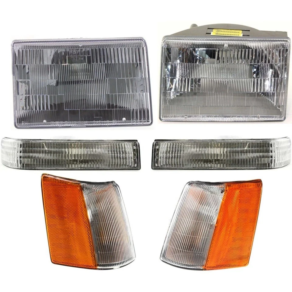 Conjunto de faros + luces de esquina y señalización para Jeep Grand Cherokee 1993-1996 Foto 2 de 4