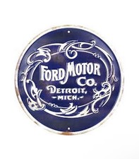 Ford Motor Co Detroit Round Tin Sign Measures 12 Inch In Diameter Car Ad Ford Motor Co Detroit Round Tin Sign Measures 12 Inch In Diameter Car Ad
