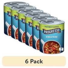  6 pack Progresso Minestrone Soup, Vegetable Classics Canned Soup, 19 oz