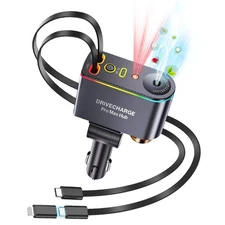 Car charger with air freshener diffuser and starlight (10 bottles of fragrance)