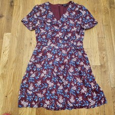 Madewell Burgundy Floral Wrap Front Mini Dress Size 4 Boho Cottagecore