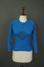 T-shirt pullover girocollo manica lunga grafica X-Bionic blu e nero taglia 12/13