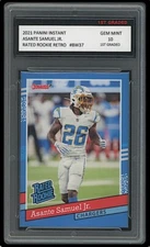 ASANTE SAMUEL JR. 2021 PANINI INSTANT 1ST GRADED 10 RATED RETRO ROOKIE CARD BW37