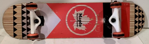 Maple Skateboard 31" X 7.5" Maple Leaf, Geometric Design EUC - Picture 2 of 8