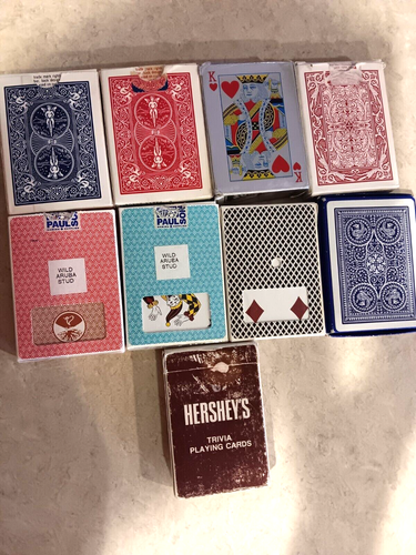 Lot 9 Vtg. Playing Cards Bicycle Rider Back Poker 808 Playing Cards - Picture 2 of 11
