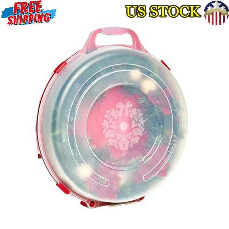 3 Pack Stackable Holiday Wreath Storage Container with Lids