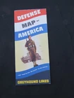 Vintage Defense Map Of America Greyhound Lines WW2 Large Map Military Camps 1942