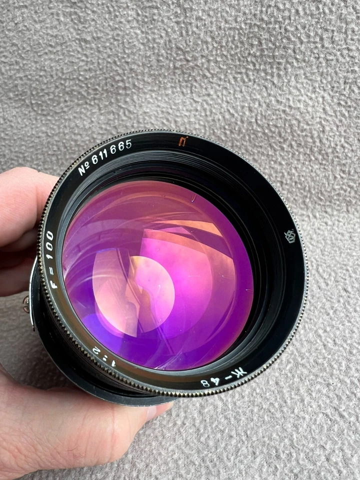 Soviet LOMO (2 / 100) lens OKS 1 - 100 - 1 J - 48 G - 48 Red "P" Mount M42 - Image 4 of 4