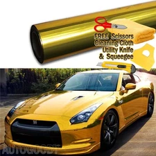 36" x 60" Gold Chrome Mirror Vinyl Film Wrap Sticker Decal Stretchable 3ft x 5ft