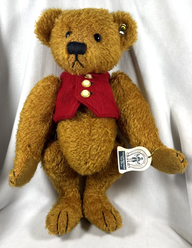 DE COLECCIÓN KNICKERBOCKER DAWSON MOHAIR OSO Y RESINA FIGURA CHALECO ROJO PIN OREJA DERECHA - Imagen 3 de 21