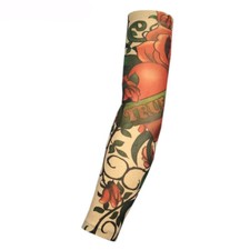 Rose & Heart Elastic Nylon Fake Temporary Tattoo Sleeves Mens Women Arm Sleeve
