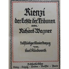 WAGNER Richard Rienzi Opéra Piano Chant 1910