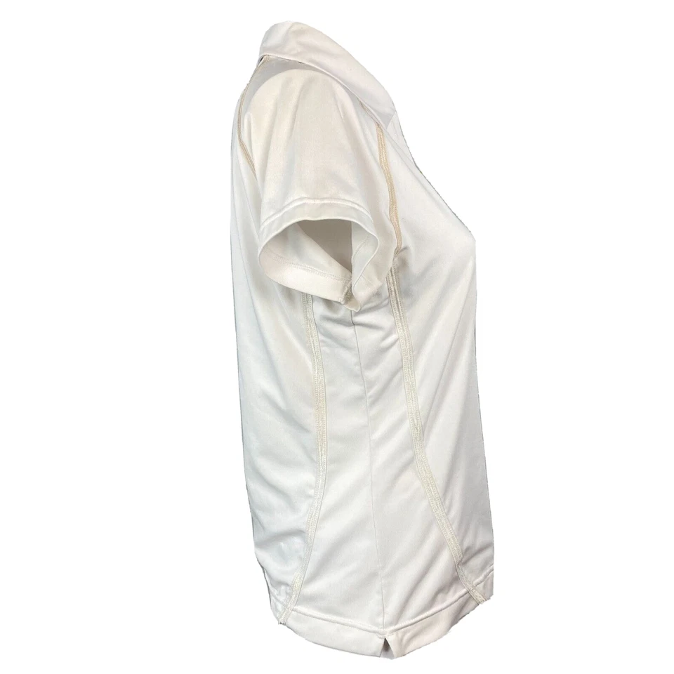 Polo Ellesse para mujer talla 8 blanco logotipo manga corta 1/4 cremallera tenis elástico Foto 2 de 4