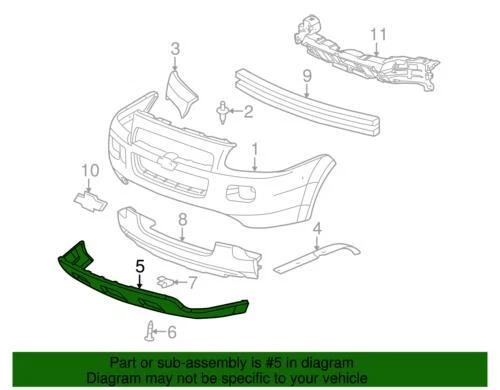 Genuine GM 2005-2008 Chevrolet Uplander Stealth Gray Lower Bumper Cover 15108506 - Imagem 2 de 2