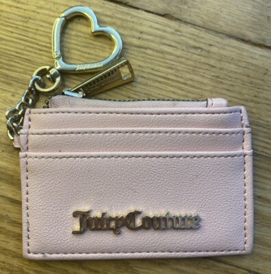 Juicy Couture Love Actually Card Case Keychain Key Fob Bag Charm PINK