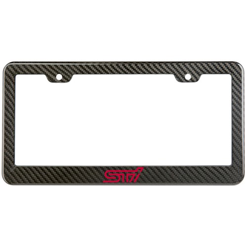 STI Subaru license plate frame carbon fiber look style glossy plastic
